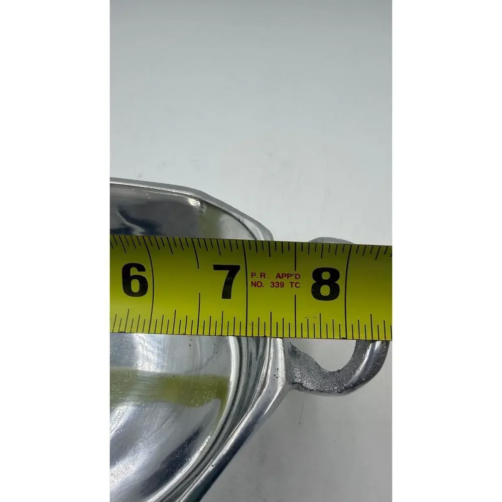 Vintage Hand Made Mexico Aluminum Metal Serving Bowl 7.5”x 5.5”
